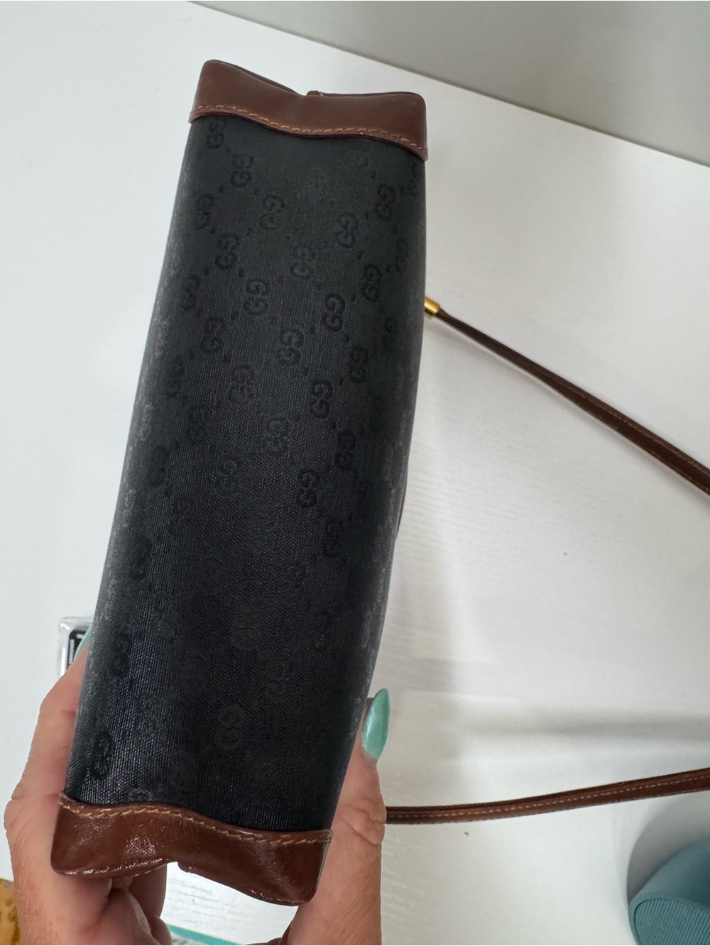 Gucci Black & Brown GG Monogram Crossbody - Picture 6 of 16